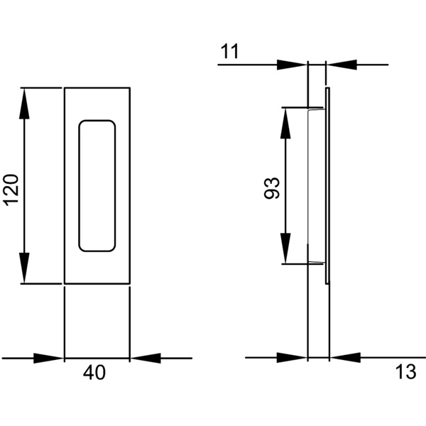 Schiebetürmuschel EZ1720Q, in Titan Grau Schiebetürmuschel Titan Grau