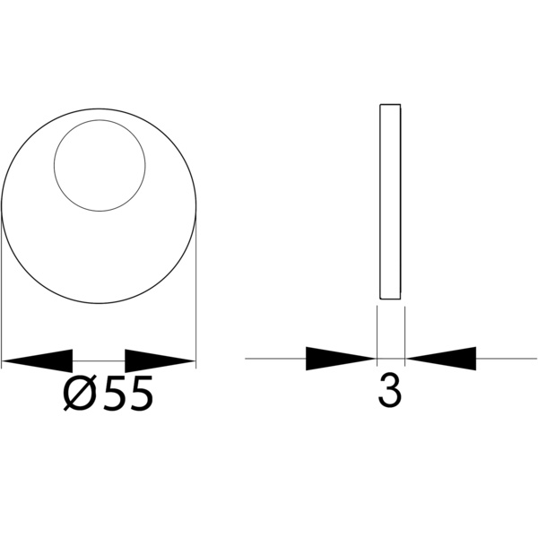 Plan Design Rosette EZ180 KAV 89, flächenbündige Rosette Rundzylinder 75mm versetzt Titan Grau 1 Paar