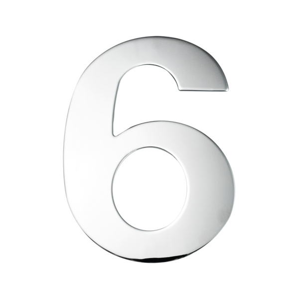 Nummer EZ205 6, in Edelst. poliert Hausnummer Edelst. poliert