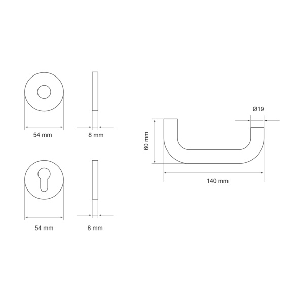 Slim Style E/FS 200 PZ0 71, Profilzylinder Feuerschutz Edelst. matt