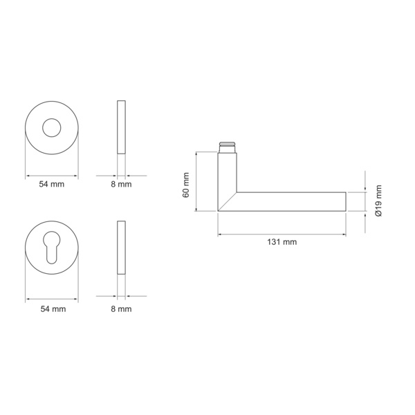 Slim Style E/FS 300 PZ0 71, Profilzylinder Feuerschutz Edelst. matt