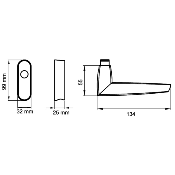 Denver F2304 EAR 56, Fenstergriff Chrom/Chrommatt