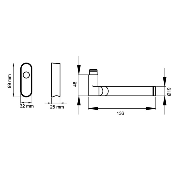 Starlight F384L EAR 65, Fenstergriff links Chrom/Edelst. matt