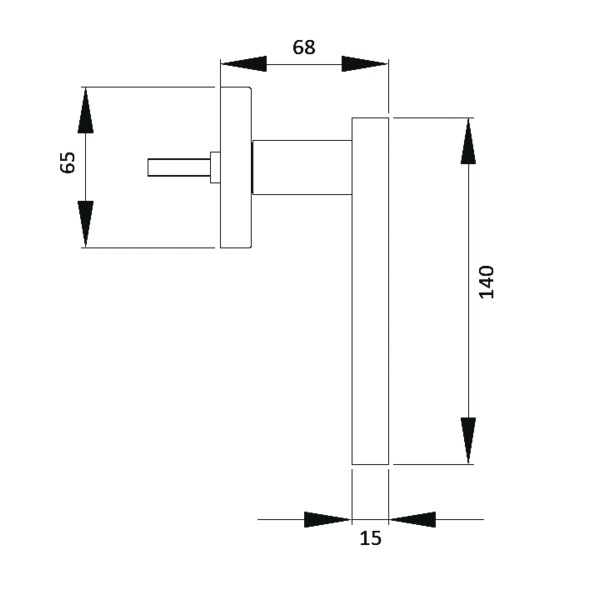 Torino F534Y 50, Fenstergriff Torino Chrom