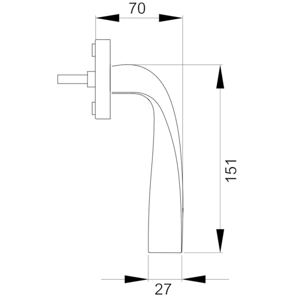Nevada EF884 71, Fenstergriff Edelst. matt