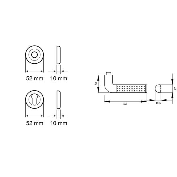 Phoenix R40, Profilzylinder Chrom/Edelst. matt