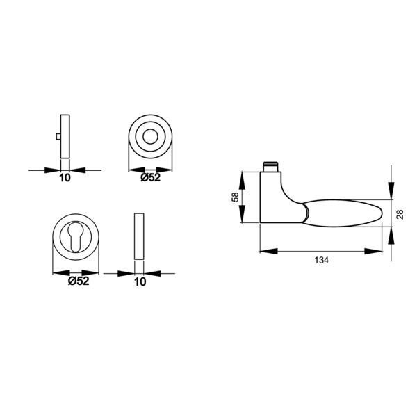 Orlando R42W, Profilzylinder Chrom/Chrommatt