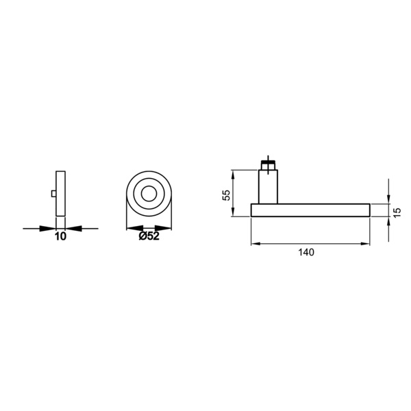Torino R53Y, o. Schlüsselrosette Kosmos Schwarz