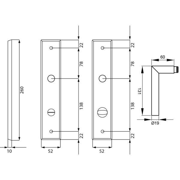 Renovierungslangschildgarnitur Rhodos RLE28 BAD78 83, Bad Kosmos Schwarz