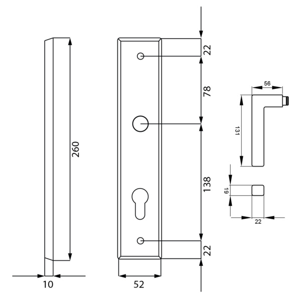 Seattle RLE46 PZ072 83, Profilzylinder Kosmos Schwarz