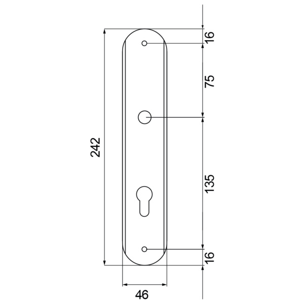 Renovierungslangschild RL PZ72 60, Profilzylinder Nickelmatt