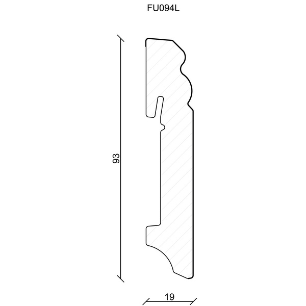Sockelleiste FU094L 19 x 93 mm MDF Weiß LFFO003 lackiert 240 cm
