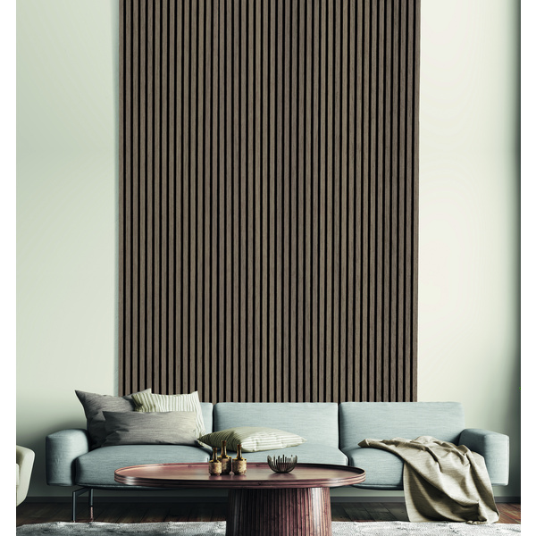 Akustikpaneel Echtholz-Furnier Walnuss FRWA071 - MDF Schwarz - PET-Faserplatte Schwarz