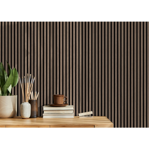 Akustikpaneel Echtholz-Furnier Walnuss FRWA071 - MDF Schwarz - PET-Faserplatte Schwarz