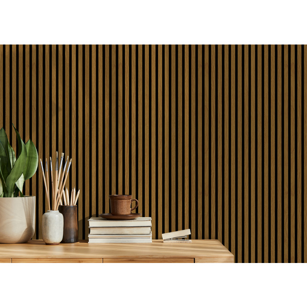 Akustikpaneel Dekorfolie Eiche FOEI019 - MDF Schwarz - PET-Faserplatte Schwarz