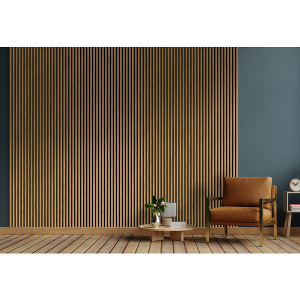 Akustikplatte PET+MDF 572,5x19mm Eiche FOEI019 foliert, 267cm