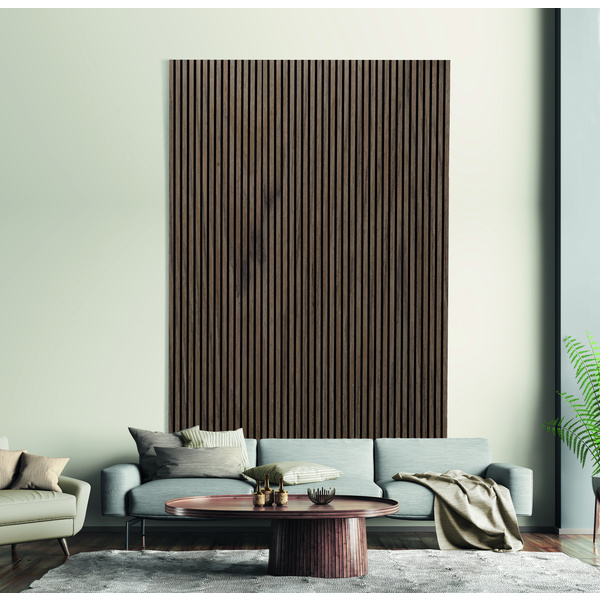 Akustikplatte PET+MDF 572,5x19mm Gerecon Walnuss FTWA001, furn., 267cm