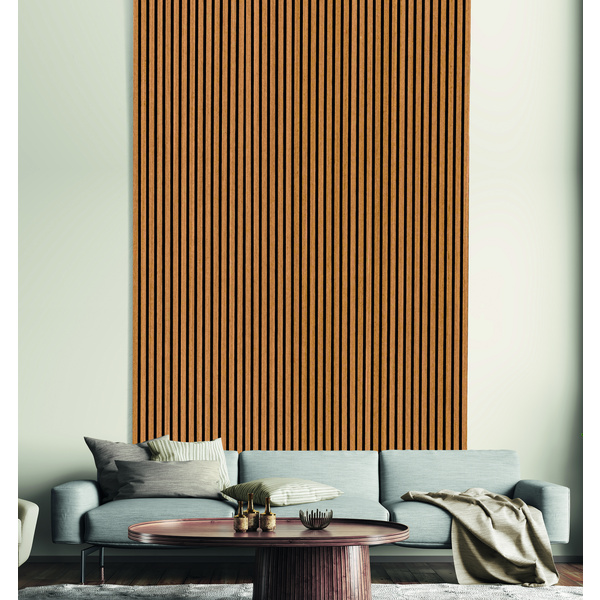 Akustikplatte PET+MDF 572,5x19mm Eiche medium FTEI003, furn., 267cm