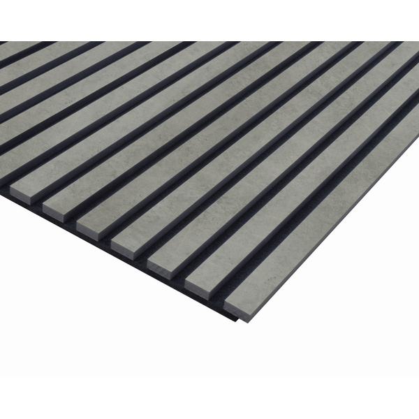 Akustikplatte PET+MDF 572,5x19mm Betongrau FOFA06V foliert, 267cm