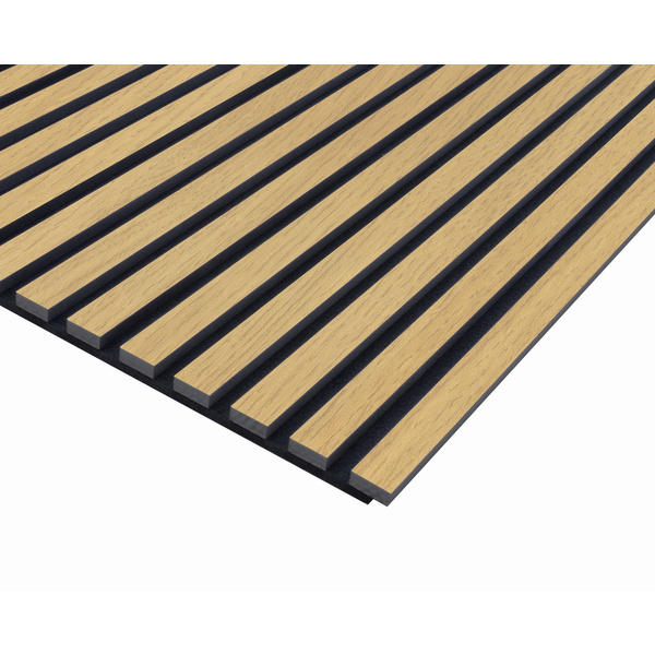 Akustikplatte PET+MDF foliert 572,5x19mm Eiche nat. Haptik FOEI73N fol., 267cm