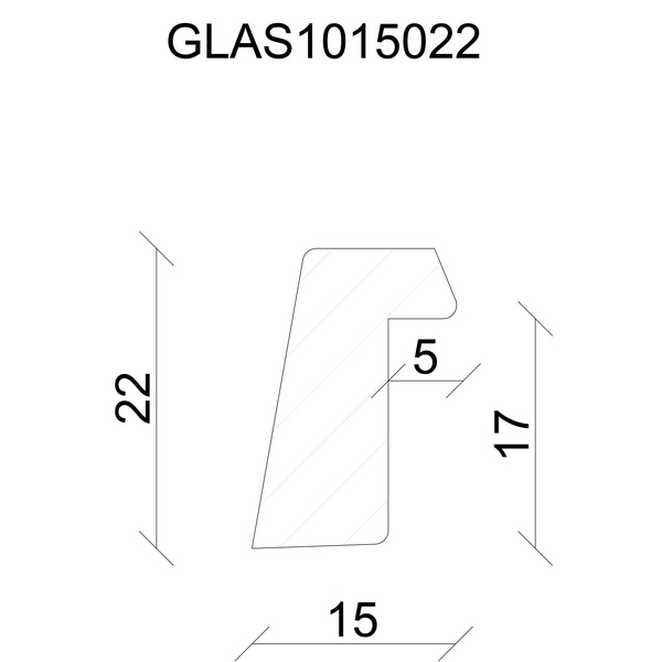 Glasleiste G.1 Falz 5 x 17 mm 15 x 22 mm Fichte/Kiefer astrein roh 240 cm