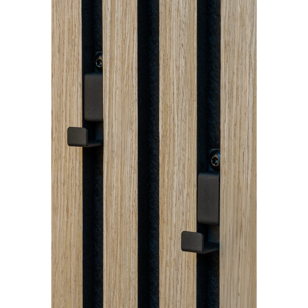 Haken FN Acustico 14x54x27mm, schwarz RAL 9005 pulverbesch., 2stk/pkg,Kart,4c bed.2xSchraub