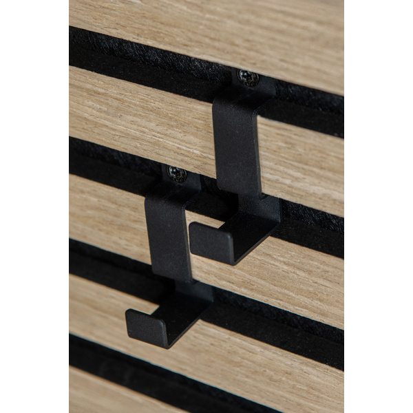 Haken FN Acustico 14x54x27mm, schwarz RAL 9005 pulverbesch., 2stk/pkg,Kart,4c bed.2xSchraub