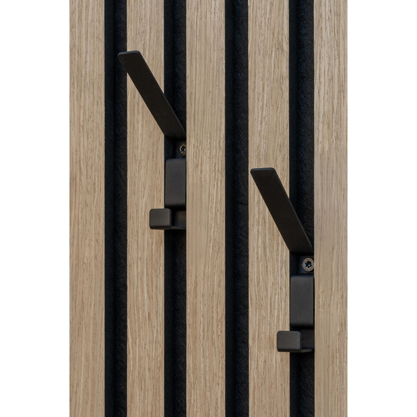 Garderobenhaken FN Acustico 14x94x60mm, schwarz RAL 9005 pulverbesch., 2stk/pkg,Kart,4c bed.2xSchraub