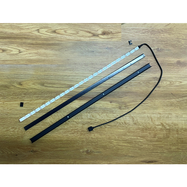 LED-Streifen, 1m, RGB 14,5x10x1000mm, Alu schwarz + Abd. Schwarz, 1 St/Pkg., IP20, mit Kabel