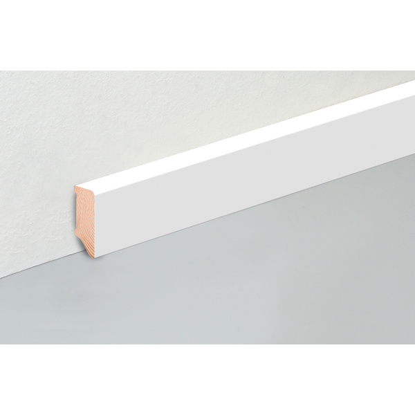 Sockelleiste eckig L0153OC KI 16x58mm Kiefer weiß beschichtet, 240cm