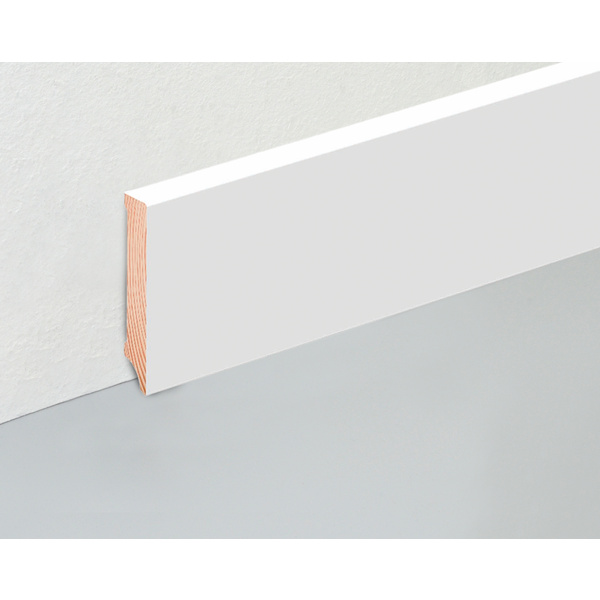 Sockelleiste eckig L0162OC KI 16x80mm Kiefer weiß beschichtet, 240cm