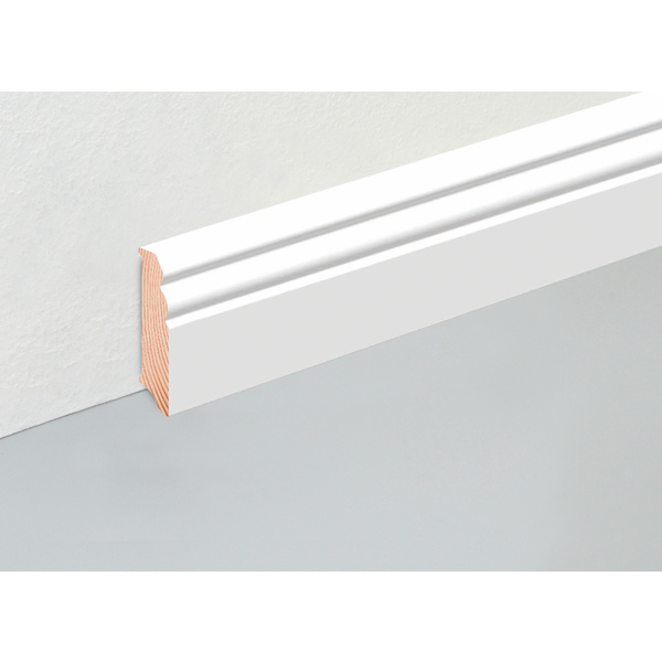 Sockelleiste profil L0138OC KI 16x96mm Kiefer weiß beschichtet, 240cm