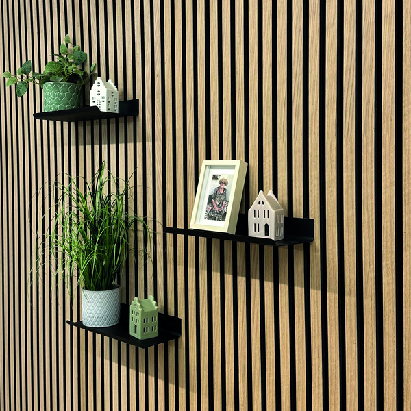 Ablage FN Acustico 319x150x61,5mm, schwarz RAL 9005 pulverbesch., 1stk/pkg,Kart,4c bed.2xSchraub