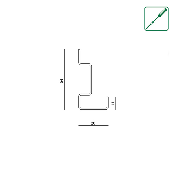 Haken FN Acustico 14x54x27mm, schwarz RAL 9005 pulverbesch., 2stk/pkg,Kart,4c bed.2xSchraub