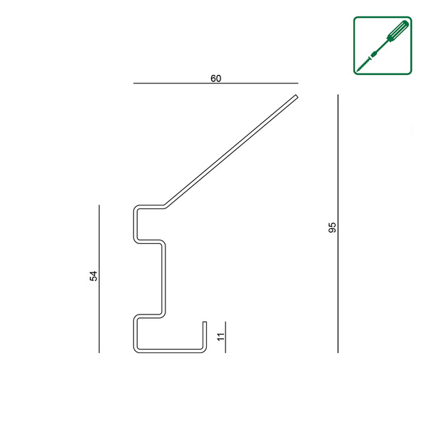Garderobenhaken FN Acustico 14x94x60mm, schwarz RAL 9005 pulverbesch., 2stk/pkg,Kart,4c bed.2xSchraub