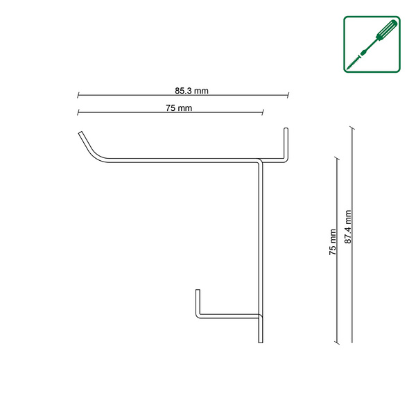 Schlüsselablage FN Acustico 239x75x89mm, schwarz RAL 9005 pulverbesch., 1stk/pkg,Kart,4c bed.2xSchraub