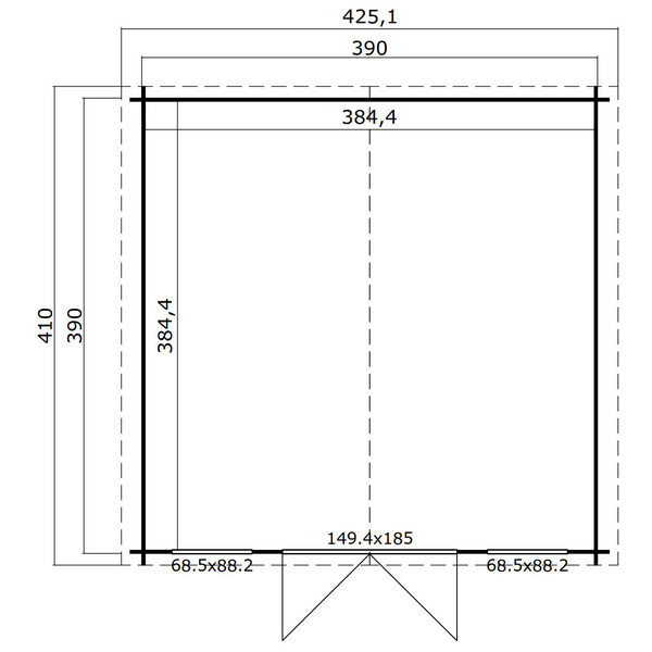 Wels 4 DT Blockbohlenhaus 28mm