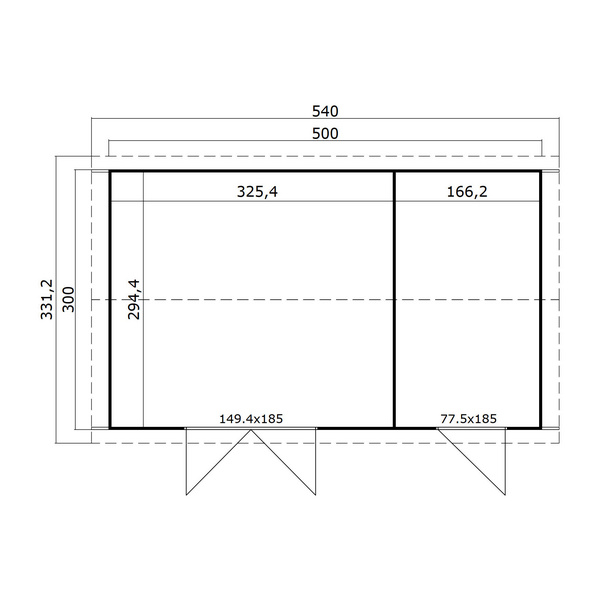 Tuvalu XL Blockbohlenhaus 28mm