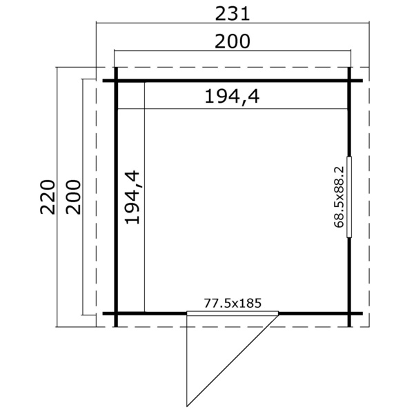 Wels 1 Blockbohlenhaus 28mm