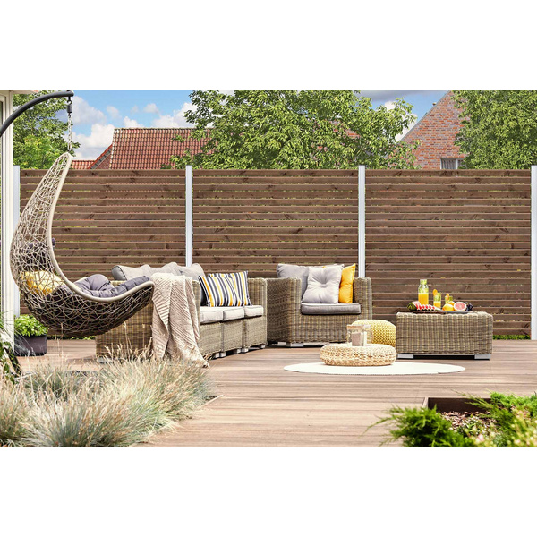 Sichtschutzzaun Kiefer KDI braun "Rhombus"