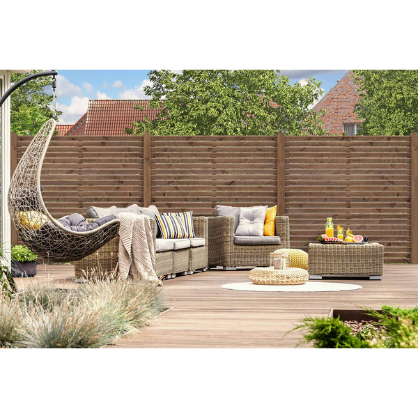 Sichtschutzzaun Kiefer KDI braun "Rhombus"