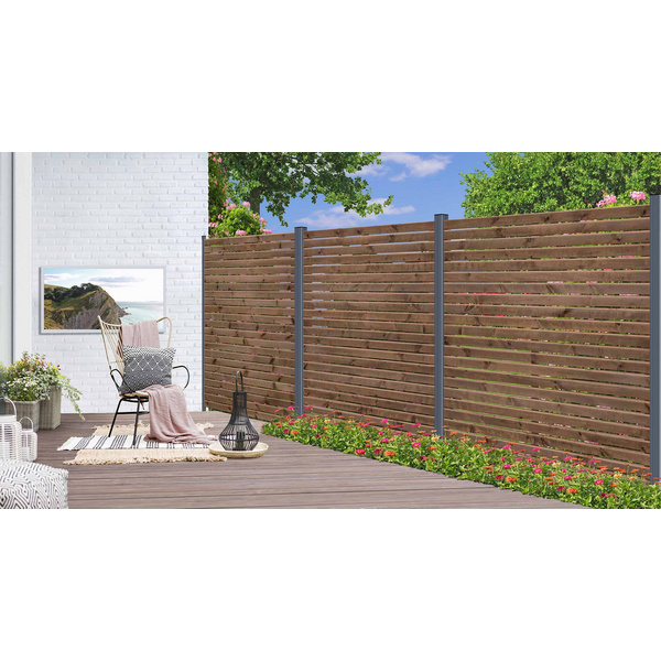 Sichtschutzzaun Kiefer KDI braun "Rhombus"