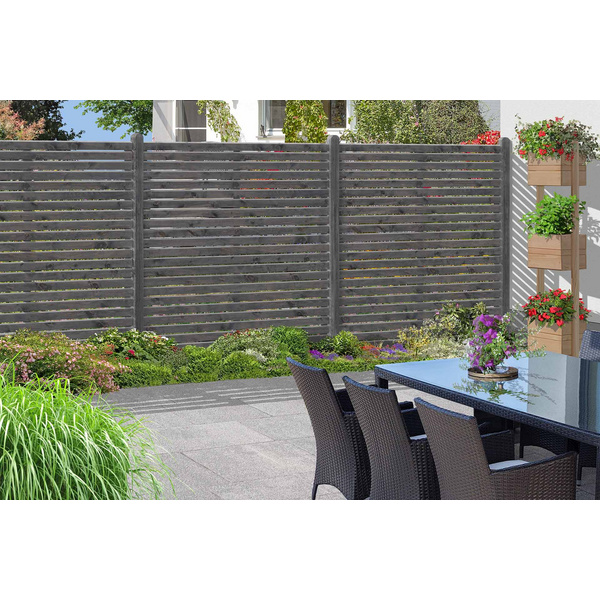 Sichtschutzzaun Kiefer KDI grau "Rhombus"