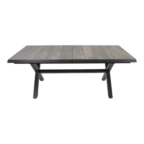 Ausziehtisch Castilla Negro mit Kreuzfuß 204/264x102cm