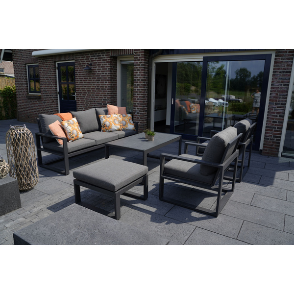 Loungebank Pina Colada Negro 209 x 80 cm