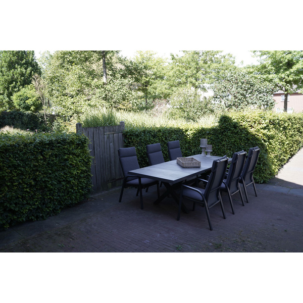 Ausziehtisch Castilla Negro mit Kreuzfuß 204/264x102cm