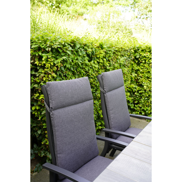 Ausziehtisch Castilla Negro mit Kreuzfuß 204/264x102cm