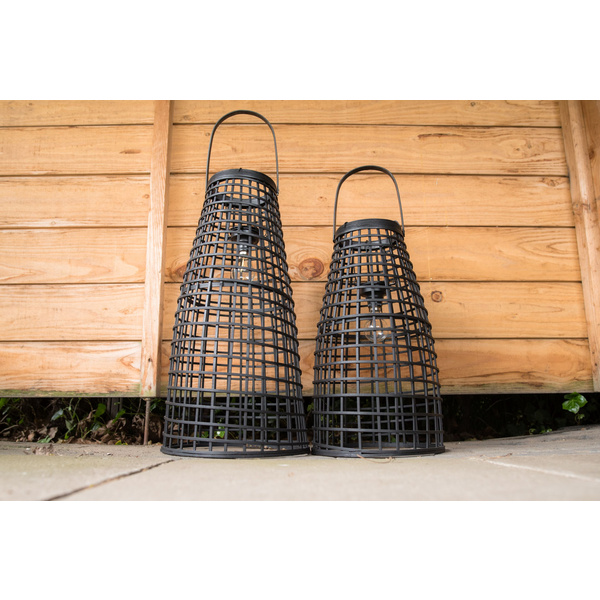 Laternenset Anzu schwarz mit LED, S/2