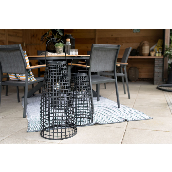 Laternenset Anzu schwarz mit LED, S/2