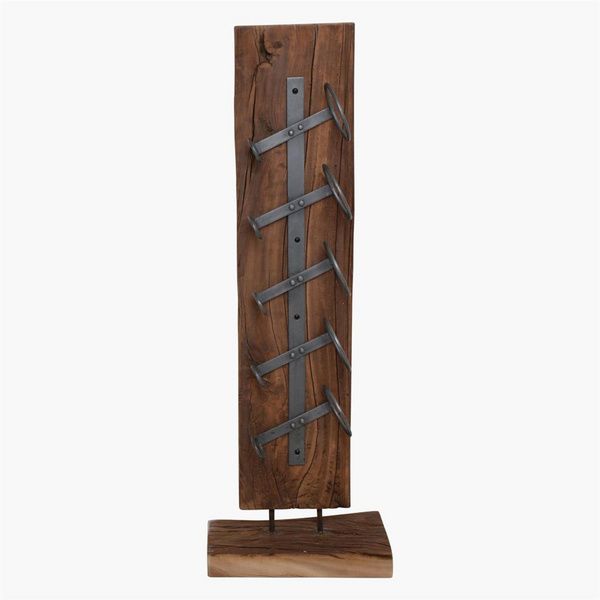 Weinregal 5 Flaschen M braun Teak wood, iron